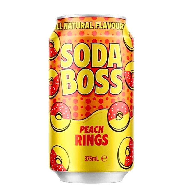 Soda Boss Peach Rings 375ml USA Candy Factory