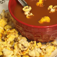 Cheesy Popcorn & Tomato Soup