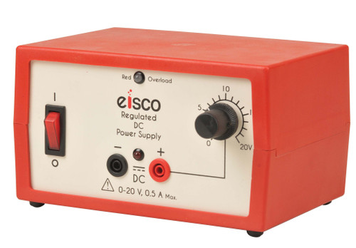 Eisco Power Supply, Regulated, DC 0-20V - 0.5 Amp.