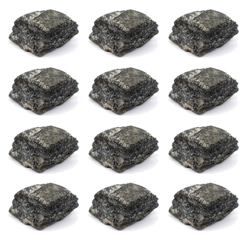 Eisco Biotite Gneiss Specimens (Metamorphic Rock), Approx. 1" (3cm) - Pack of 12