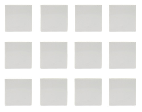 Eisco Streak Plates for Testing Minerals, Off-White Unglazed Porcelain, Approx. 2" x 2" - Pack of 12
