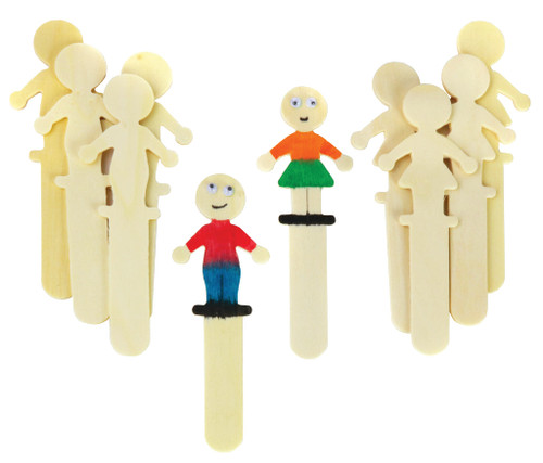 Wooden Sticks - People, Set of 10