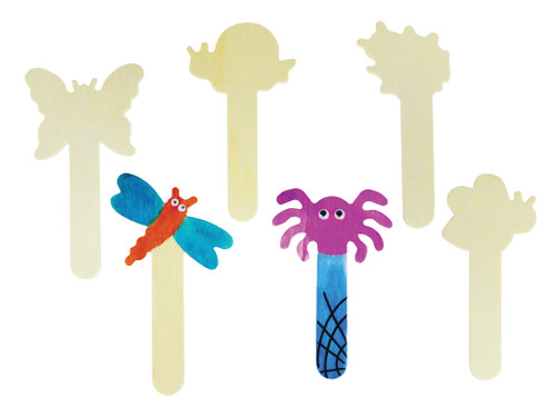 Wooden Sticks - Bugs, Set of 6