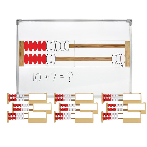 Plastic Rekenrek with Write 'n Wipe Blocker Classroom Set - up to 20 (Two Bars), Set of 25