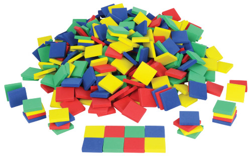 Foam Color Tiles, 1", Set of 200