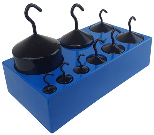 GSC Hooked Masses, Powder-Coated Cast Iron, 10-1000g, Set of 9, Total 2100g