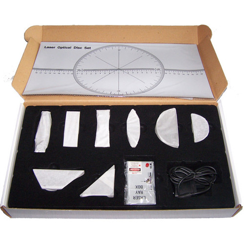 Laser Ray Box with Lenses, Prisms, and Mirrors, 10-Piece Optical Kit