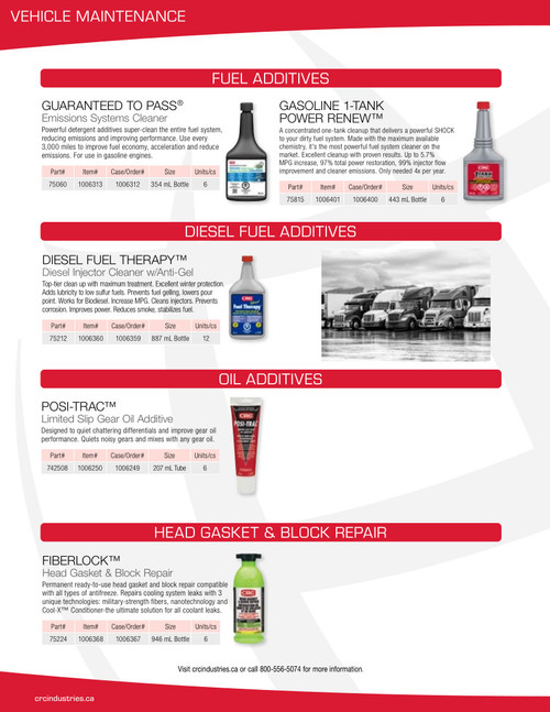 Oil Additives (Vehicle Maintenance), CRC®
