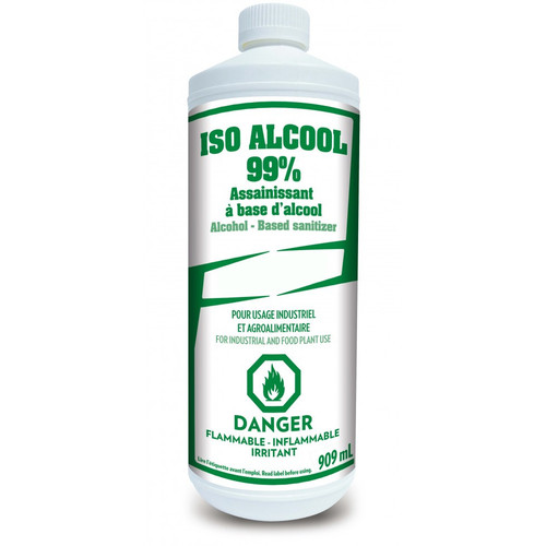 Isopropyl Alcohol (2-Propanol, IPA, Isopropanol), 99%, Industrial Grade, 909 ml || 21-
