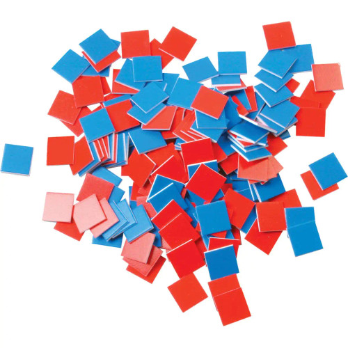 Red & Blue Square Tiles, Set of 100 || 16-