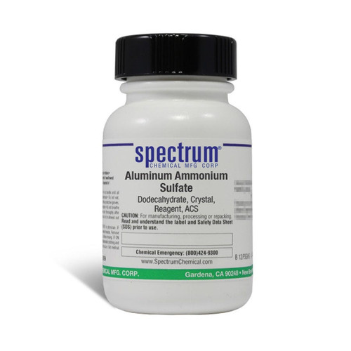 Aluminum Ammonium Sulfate, Dodecahydrate, Crystal, Reagent, ACS, 25 g || 65-