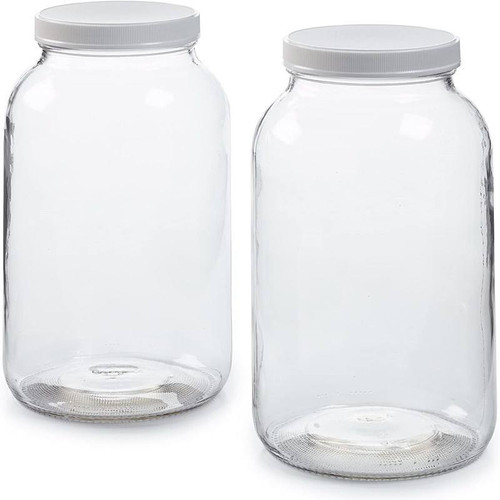 Large Wide-Mouth Glass Jars