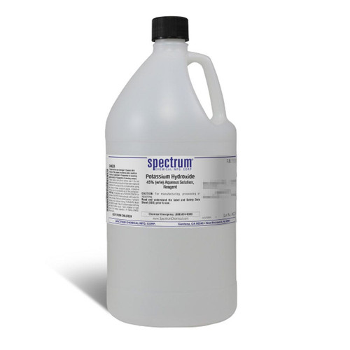 Potassium Hydroxide, 45 Percent (w/w) Aqueous Solution, Reagent, 4 L || 65-