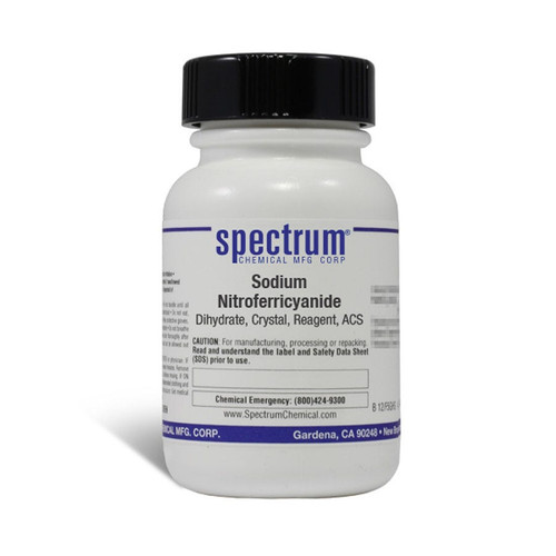 Sodium Nitroferricyanide, Dihydrate, Crystal, Reagent, ACS, 25 g || 65-
