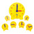 Classic Geared Yellow Student Clock, Pack of 6