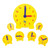 Classic Geared Yellow Student Clock, Pack of 6 || 25- Classic Geared Yellow Student Clock, Pack of 6 || 25-