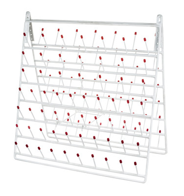 Eisco Draining Rack - Metal - 122 Pegs - Bench Standing & Wall Mountable