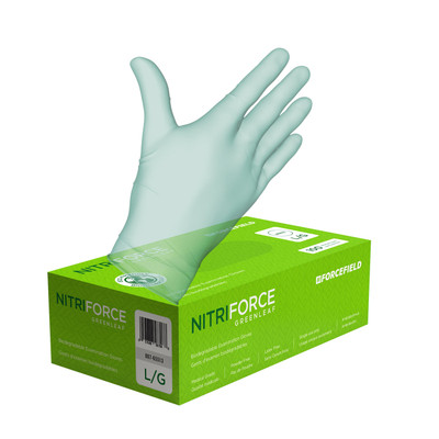 Biodegradable Disposable Gloves, Powder Free, Green, Case of 1000