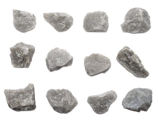 Eisco White Quartzite Specimens (Metamorphic Rock), Approx. 1" (3cm) - Pack of 12