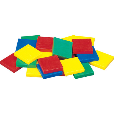 Color Tiles, 1", Thick Plastic, 4 Colors, Set of 400 || 25-