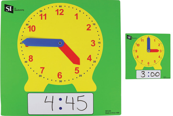 Dry Erase Student Clock, Pack of 10