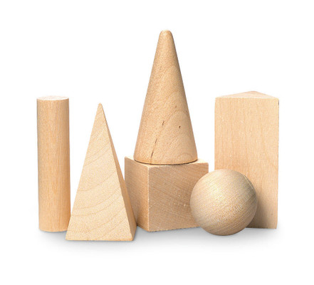 Mini Wooden Geometric Solids, Set of 6