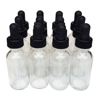 GSC Bottles with Dropper Assembly, Clear Glass