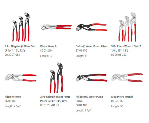 Pipe Wrenches and Water Pump Pliers, KNIPEX Tools
