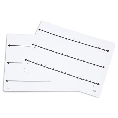 Write-On/Wipe-Off Fraction Number Line Mats, Set of 10 || 16-