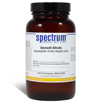 Bismuth Nitrate, Pentahydrate, Crystal, Reagent, ACS, 500 g