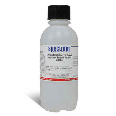 Phenolphthalein, 1 Percent (w/v) Indicator Solution in 70 Percent Alcohol, 500 mL || 65-