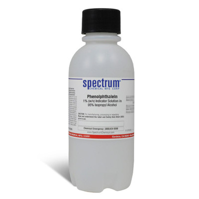 Phenolphthalein, 1 Percent (w/v) Indicator Solution in 95 Percent Isopropyl Alcohol, 500 mL || 65-