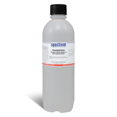 Phenolphthalein, 1 Percent (w/v) Indicator Solution in 95 Percent Isopropyl Alcohol, 1 L || 65-