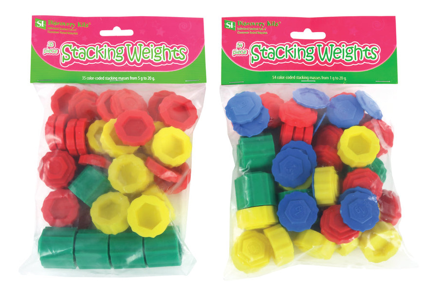 Stacking Plastic Weights, 1-20g, Set of 54, Total 300g - Sciedco Labs