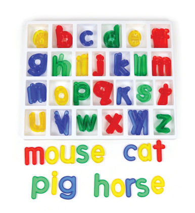 Jumbo Lowercase Alphabet Set with storage tray, Set of 104 | SCIEDCO Canada