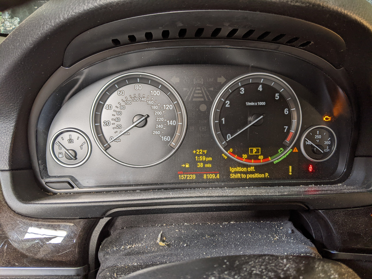 BMW F10 5-Series Instrument Cluster Speedometer MPH Auto 9249343