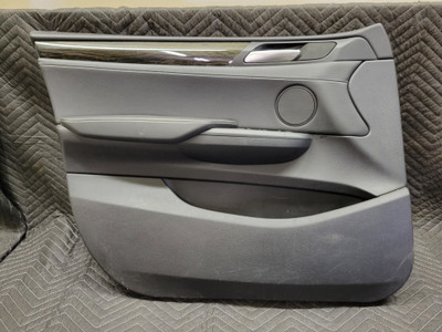 BMW F25 X3 Front Left Driver's Door Panel Nevada Black Leather 51417279855 BMW F25 X3 Front Left Driver's Door Panel Nevada Black Leather 51417279855