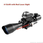 4-12X50 Illuminated Rifle Scope Red Dot Sight Laser Sight Dot Red Scope |