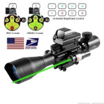 4-12X50 Illuminated Rifle Scope Red Dot Sight Laser