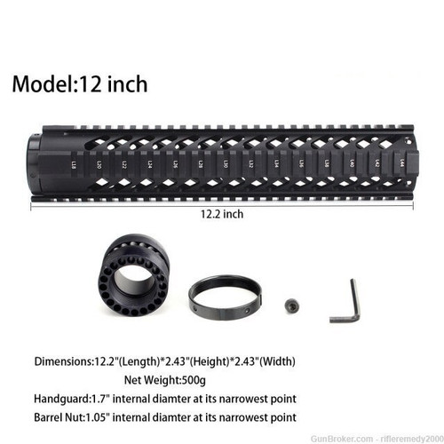 12" Picatinny AR-15 Handguard AR15 Freefloat