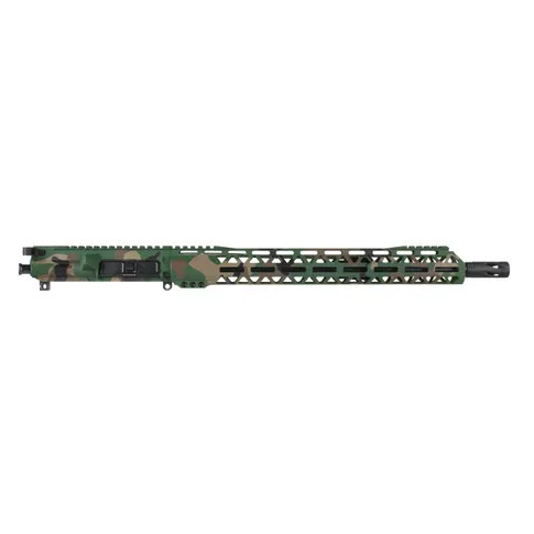 AR-15 5.56 NATO | Woodland Camo Cerakote Upper | 16" Black Nitride M4 Barrel | 1:7 Twist | Mid-Length Gas System