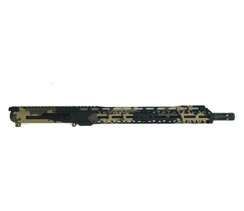 AR-15 5.56 Upper Receiver | Green Mountain Camo Cerakote | Right Side Charging | 16" Parkerized M4 Barrel | 1:8 Twist | Carbine Length Gas System