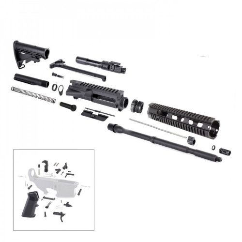 AR15 16" Upper Receiver 5.56 AR15 Upper Lower Build Kit Lower Parts Kit (15)