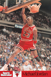 Michael Jordan and Magic Johnson Dunk Poster 24x36