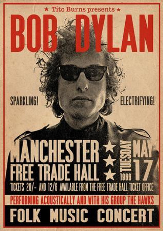 Bob Dylan - Manchester Concert Poster