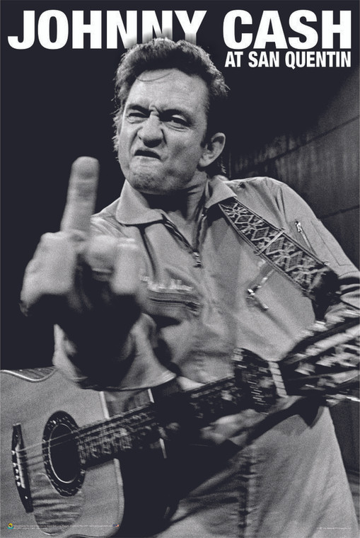 Johnny Cash - Finger at San Quentin Prison Warden (Vertical) Poster