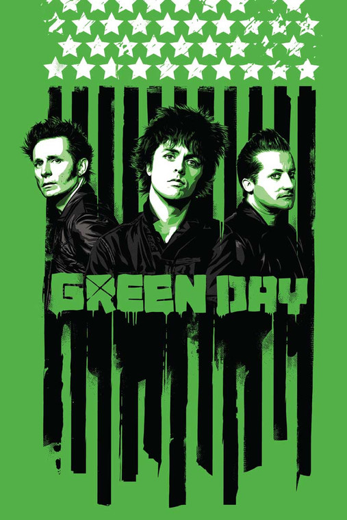 Green Day Stars and Stripes Poster