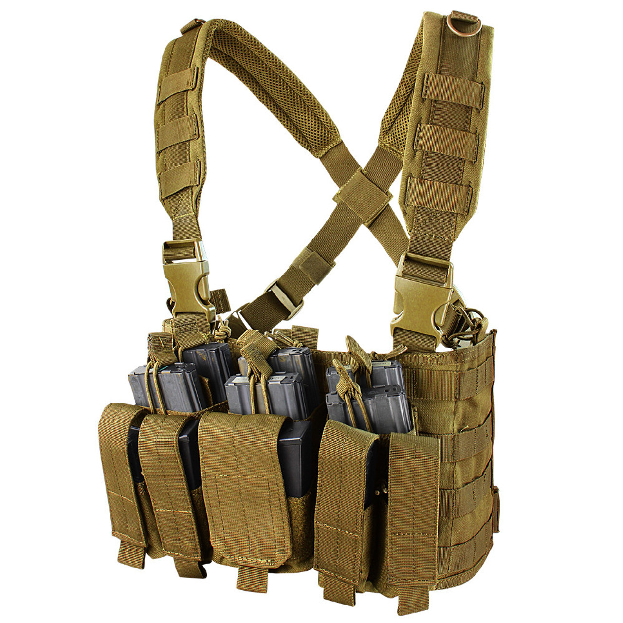 Tactical Combat Chest Rig Shoulder Bag w/ Mag Pouch Recon Harness Vest  Airsoft