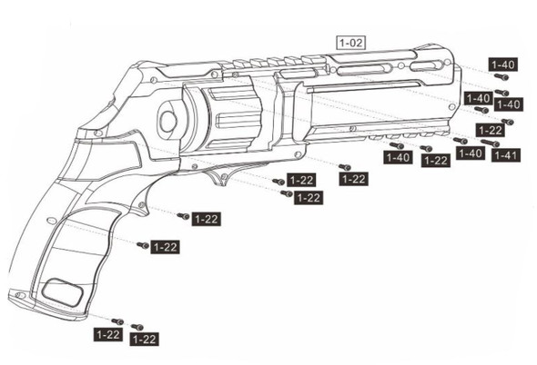 T4E TR50 HDR50 1-22 Screw