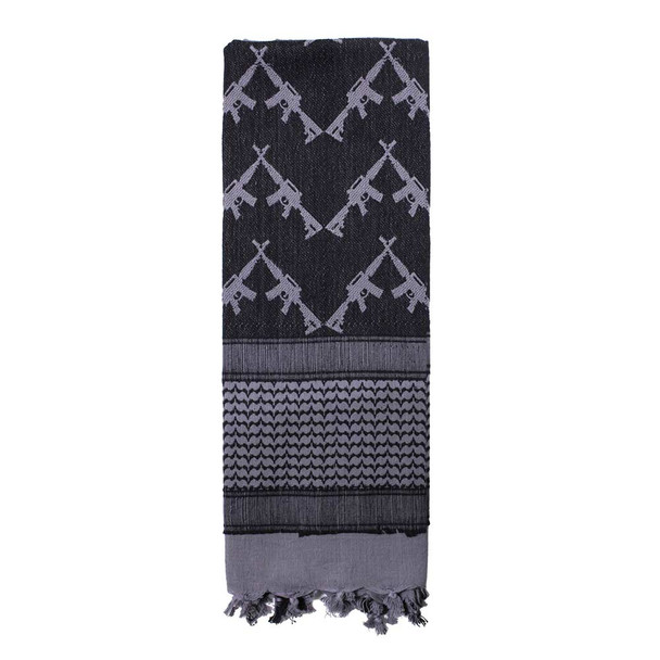 Lightweight Shemagh Tactical Scarf - Grey/Guns